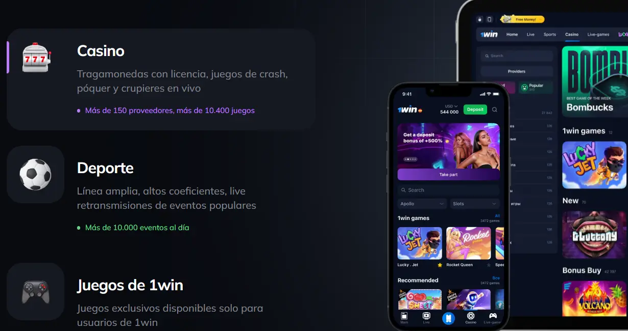 Programa de afiliados de 1win: casino, apuestas deportivas en dispositivos móviles.