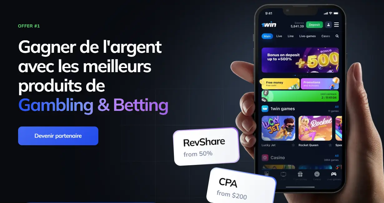 Partenaires 1win: offre iGaming pour les affiliés.